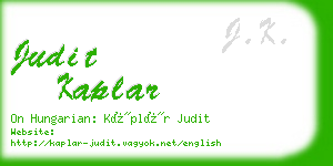 judit kaplar business card